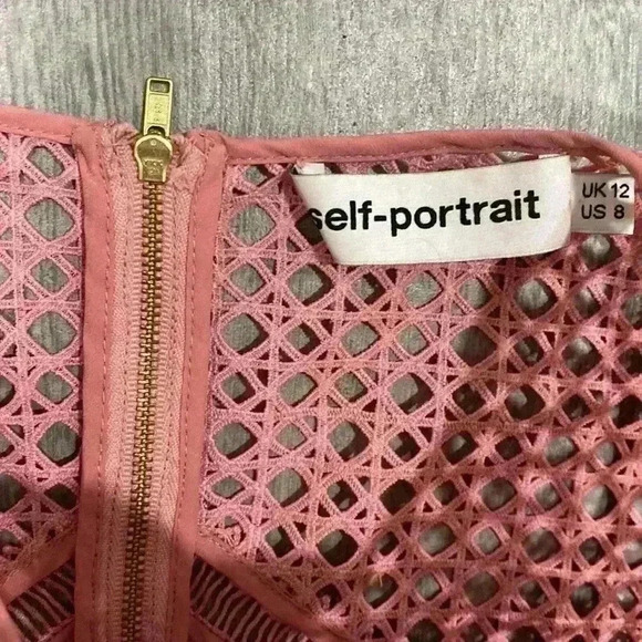 Self-Portrait Crosshatch Frill Mini Dress US 8 - Picture 6 of 8